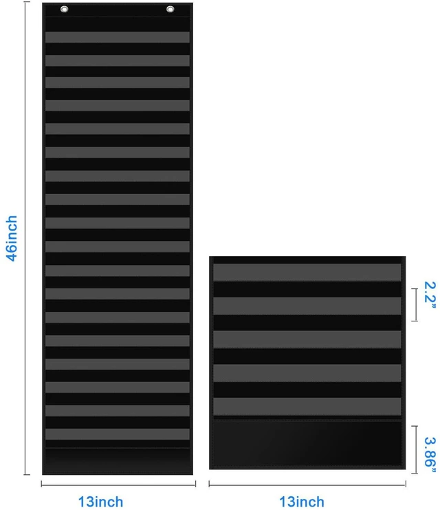 Alt view image 2 of 7 - Boho 18+1 Pockets Daily Schedule Pocket Chart, 30 pcs Double-Sided Reusable Cards, Scheduling Pocket Chart for Classroom Office Home School Activity(Black)