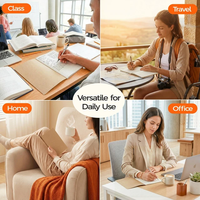 Alt view image 7 of 7 - 100 Pack Kraft Notebooks Bulk A5, 60 Pages Lined Ruled Journals, 8.3x5.5 In 80gsm Cream Paper, Natural Kraft Cover, Composition Style For School Programs, Offices, Events & Institutional Supply