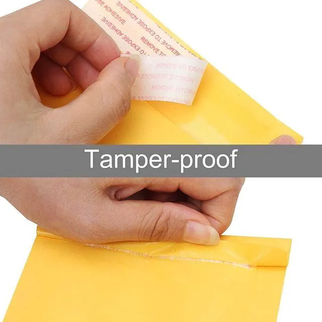 Alt view image 3 of 6 - Kraft Bubble Mailers 6x10 Inch 100 Pcs,Small Self-Sealing Mail Shipping Bags,Yellow Padded Envelopes #0