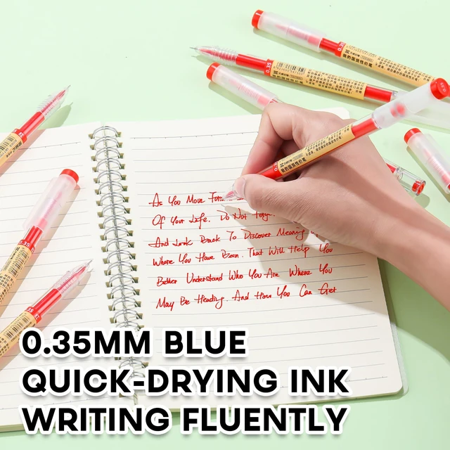 Alt view image 2 of 7 - Japanese Style Red Gel Ink Pens, 0.35mm Extra Fine Point, No Smudge Quick Drying, Japanese Ink Pen for Journal Planners, Thin Notebook Paper, Office School Supplies, 24 Pack, Writing Drawing