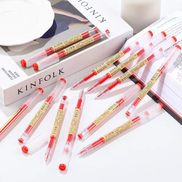 Alt view image 6 of 7 - Japanese Style Red Gel Ink Pens, 0.35mm Extra Fine Point, No Smudge Quick Drying, Japanese Ink Pen for Journal Planners, Thin Notebook Paper, Office School Supplies, 24 Pack, Writing Drawing