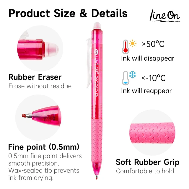 Alt view image 4 of 7 - Erasable Gel Pens, 15 Colors Retractable 0.5mm Fine Point Erasable Pens Clicker for Back to School, Assorted Color Inks, Make Mistakes Disappear for Drawing Writing Planner & Crossword Puzzles