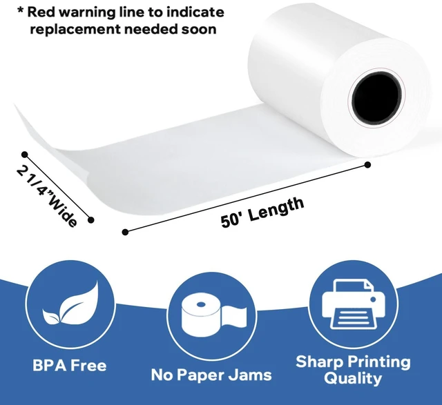 Alt view image 2 of 6 - 2 1/4" x 50' Thermal Receipt Paper Rolls 50 Rolls,BPA Free Receipt Paper