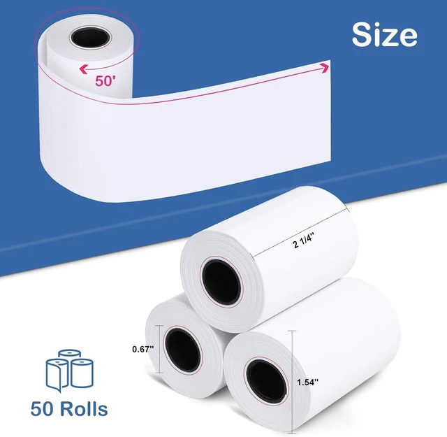 Alt view image 5 of 6 - 2 1/4" x 50' Thermal Receipt Paper Rolls 50 Rolls,BPA Free Receipt Paper
