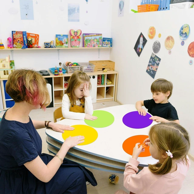Alt view image 7 of 7 - Colorful Dry Erase Dots Circles for Tables Dry Erase Spots for Desk, 20 Pcs Self-Adhesive, Sticky, Removable Without Glue, Peel and Stick, Reusable, Repositionable, Teachers Must Have for Tabletops