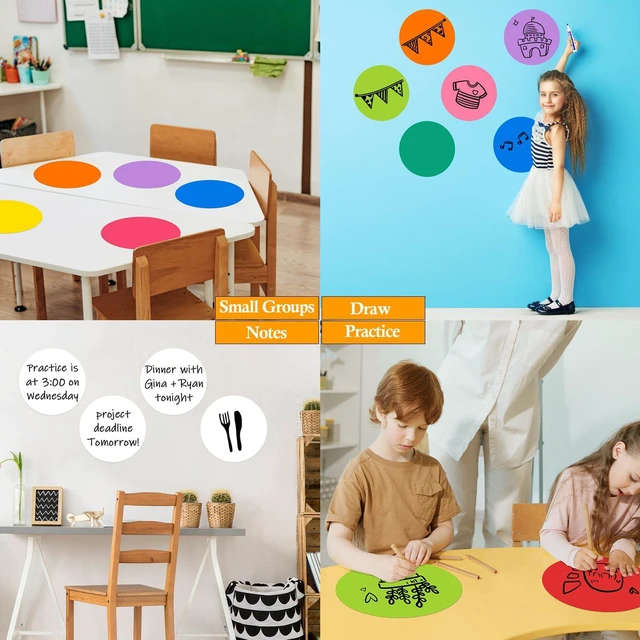 Alt view image 5 of 7 - Colorful Dry Erase Dots Circles for Tables Dry Erase Spots for Desk, 20 Pcs Self-Adhesive, Sticky, Removable Without Glue, Peel and Stick, Reusable, Repositionable, Teachers Must Have for Tabletops
