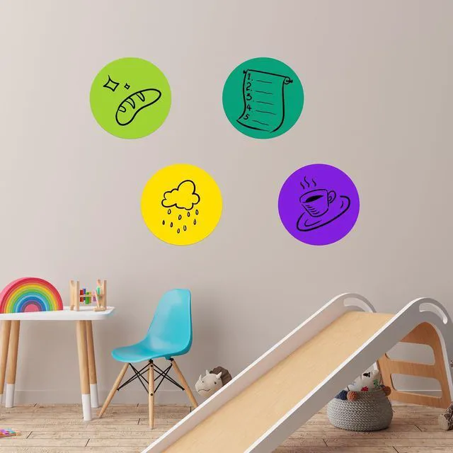 Alt view image 6 of 7 - Colorful Dry Erase Dots Circles for Tables Dry Erase Spots for Desk, 20 Pcs Self-Adhesive, Sticky, Removable Without Glue, Peel and Stick, Reusable, Repositionable, Teachers Must Have for Tabletops