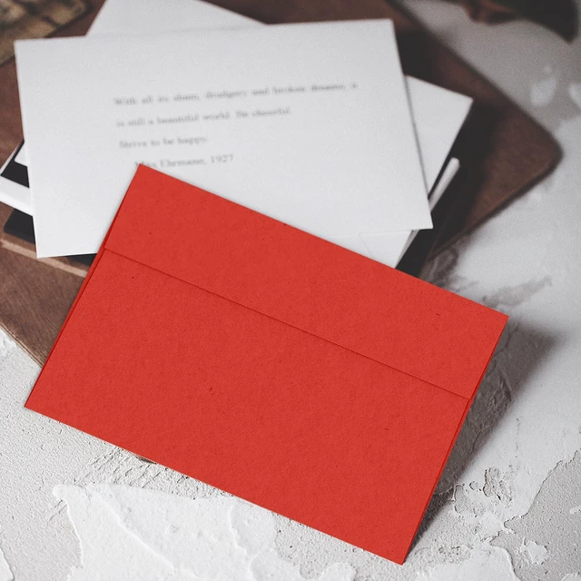 Alt view image 3 of 7 - Red 5x7 Envelopes 100 Pack, 5.25 x 7.25 in, 120 GSM A7 Self Seal Printable Invitation Envelopes for 5x7 Cards, Christmas, Birthday, Engagement, Anniversaries