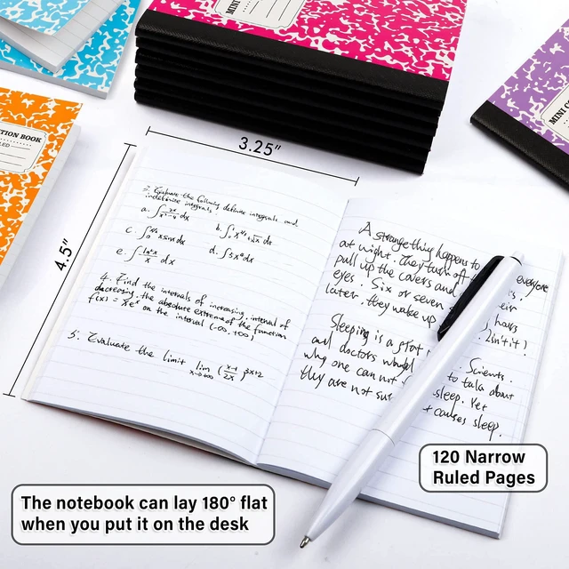 Alt view image 2 of 7 - Mini Composition Notebook, Cute 30 Pack 5 Pastel Colors Narrow Ruled Mini Composition Books Bulk, Small Pocket Marble Journal Notebooks for Kids Students College, Pocket Size 4.5 x 3.25 in