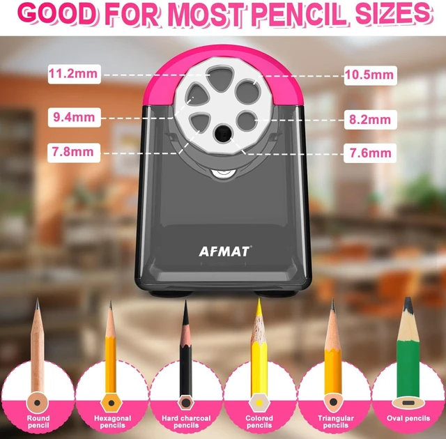 Alt view image 2 of 6 - PSX2 Electric Pencil Sharpener Heavy Duty, 6 Holes, Auto Stop Pencil Sharpeners for School, Classroom Electric Sharpener for 6-11mm Colored Pencils, Super Fast, 7000 Sharpenings, Pink