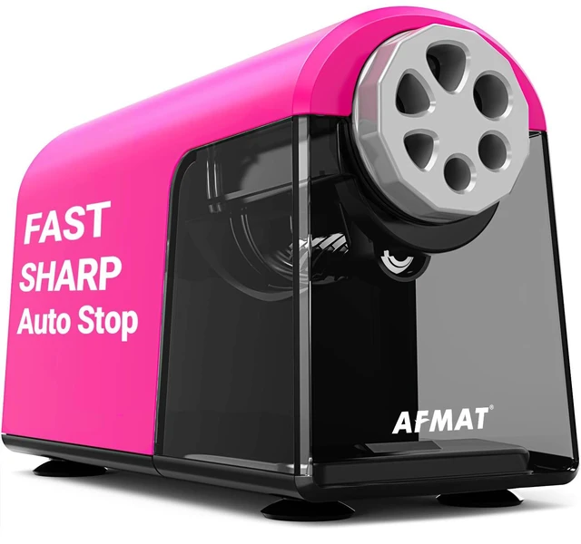 Main image of PSX2 Electric Pencil Sharpener Heavy Duty, 6 Holes, Auto Stop Pencil Sharpeners for School, Classroom Electric Sharpener for 6-11mm Colored Pencils, Super Fast, 7000 Sharpenings, Pink