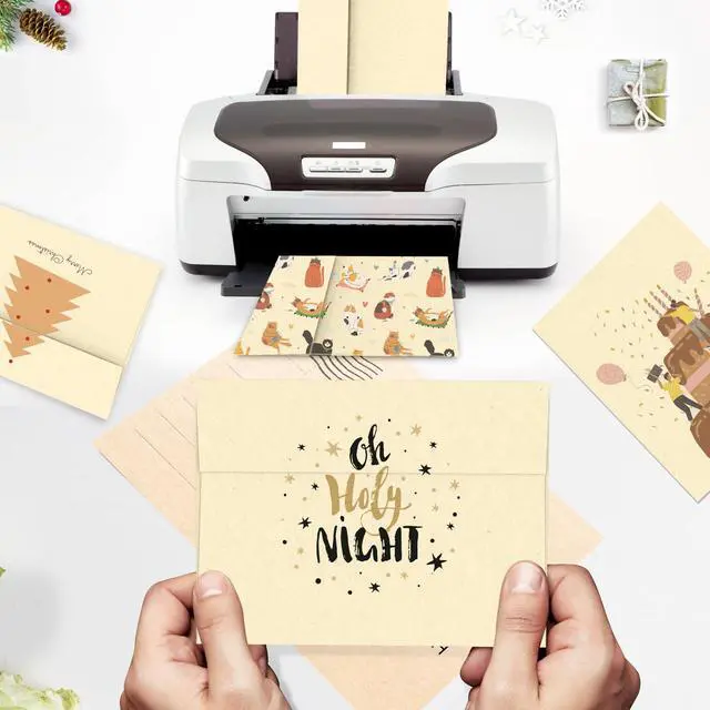 Alt view image 5 of 7 - A7 Ivory Envelopes 100 Pack, 5.25 x 7.25 in, 120GSM 5x7 Self Seal Cream Envelopes for Invitation, 5x7 Cards, Wedding, Graduation, Mailing