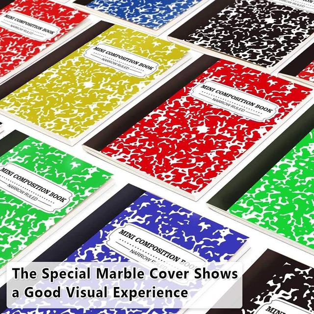 Alt view image 4 of 7 - Composition Notebook, Mini Sized 30 Pack 5 Colors Narrow Ruled Mini Composition Books Bulk, Small Pocket Marble Cute Journal Notebooks for Kids School Home Office, Pocket Sized 4.5 x 3.25 in