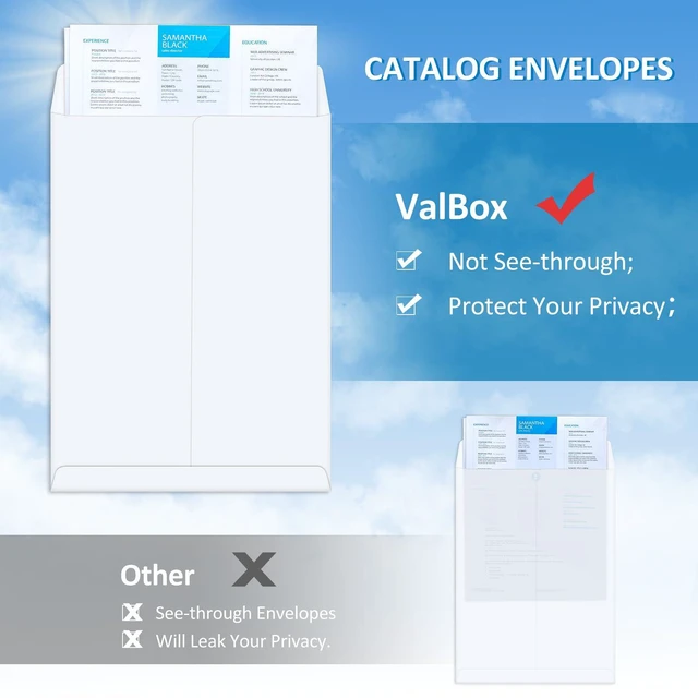 Alt view image 5 of 7 - 9x12 Self Seal Catalog Envelopes 250 Packs White Envelopes with Peel and Seal Flap for Mailing, Organizing and Storage