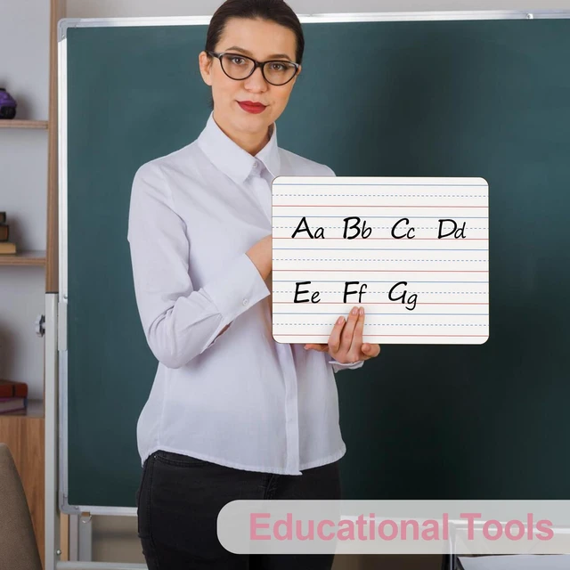 Alt view image 6 of 7 - Dry Erase Boards 32 Pack, Double Sided Small Whiteboards with Lines for Kids, Students, Teacher & Classroom Pack, 9"x12" Mini Individual White Boards Lined for Writing Math English Practice