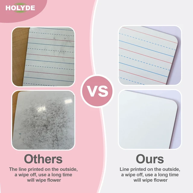 Alt view image 5 of 7 - Dry Erase Boards 32 Pack, Double Sided Small Whiteboards with Lines for Kids, Students, Teacher & Classroom Pack, 9"x12" Mini Individual White Boards Lined for Writing Math English Practice