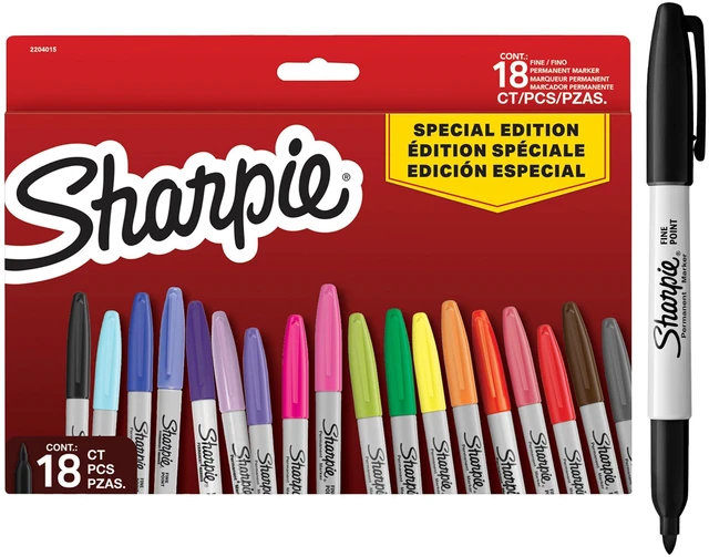 Main image of Permanent Marker Set | Limited Edition Colour Assortment | Fine Point | 18 Count Marker Pens | Back to School Set
