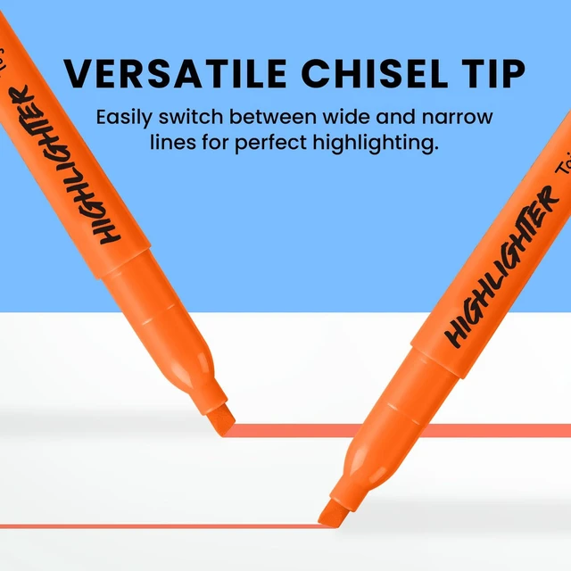 Alt view image 3 of 7 - 30 Pack Highlighters, Orange, Chisel Tip with No Bleed Ink Highlighters with Smooth Broad & Precise Lines, Ideal for Journaling & Note Taking, Study Essentials and Office Supplies