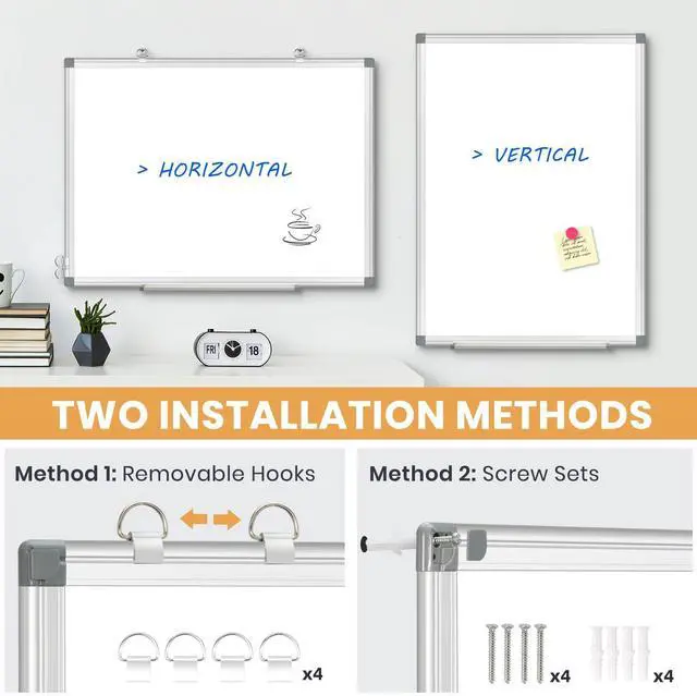 Alt view image 5 of 7 - Large White Board 48x36 Double-Sided Dry Erase Magnetic for Wall Smooth Writing Easy Clean, Magnetic Whiteboard for Wall, Double-Sided Dry Erase, Aluminum Frame, Home Office School