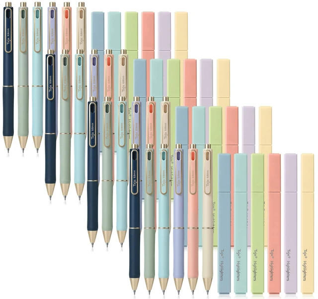 Main image of 48 Pack Bible Highlighters and Pens Set, No Bleed and Quick-Drying 24 Pastel Chisel Tip Highlighters and 24 Black Ink Pens for Bible Study, Journaling, School and Office Supplies