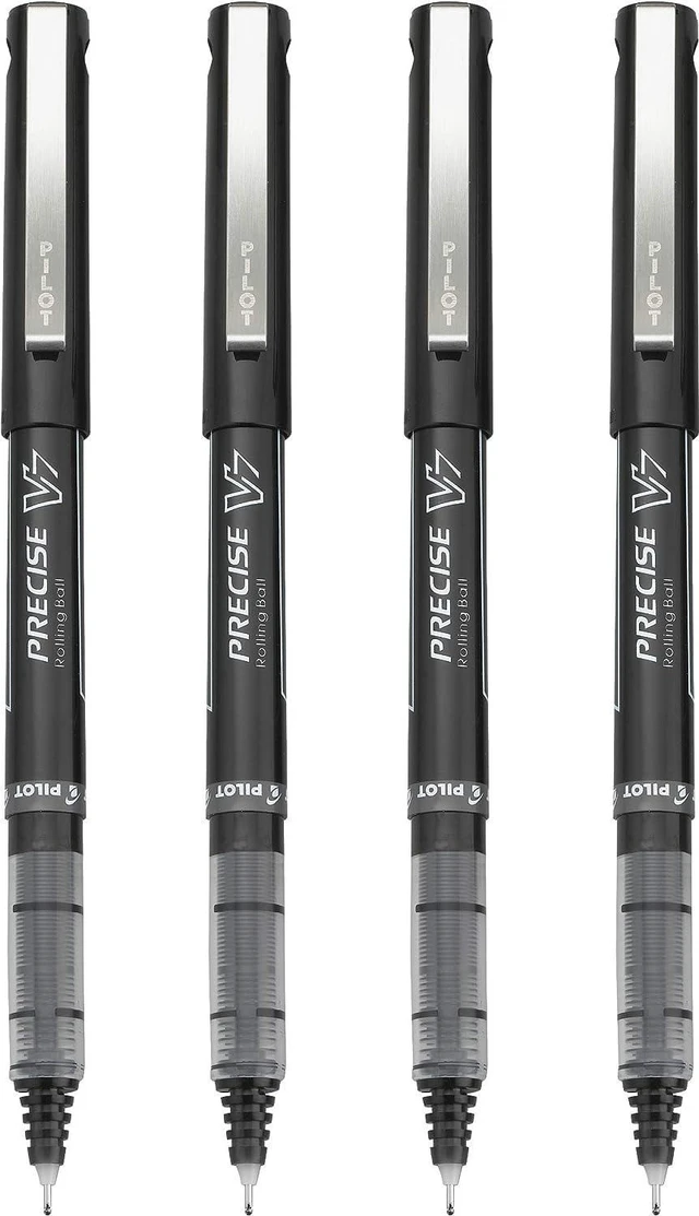 Alt view image 3 of 6 - Precise V7, Capped Liquid Ink Rollerball Pens, Fine Point 0.7 mm, Black Ink Pens, Pack of 8 - Ideal for School, Journaling & Office Writing