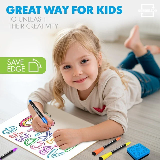 Alt view image 7 of 7 - Small Dry Erase Whiteboards for Students, 6 Pack 9 x 12 Double Sided, 6 Board & 6 Erasers, Homeschool Whiteboard Set for Kids and Teachers, Easy to Clean No Ghosting