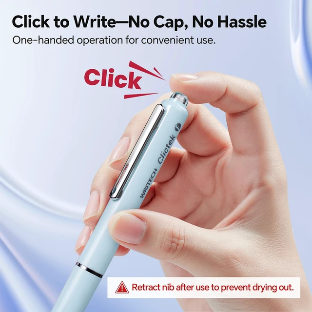 Alt view image 2 of 7 - Clictek Fountain Pen Fine: Retractable Black Ink with 10 Cartridges Refillable Design No leaking Smooth Writing for Calligraphy Sketching Journaling Note-taking Office School Home Gift