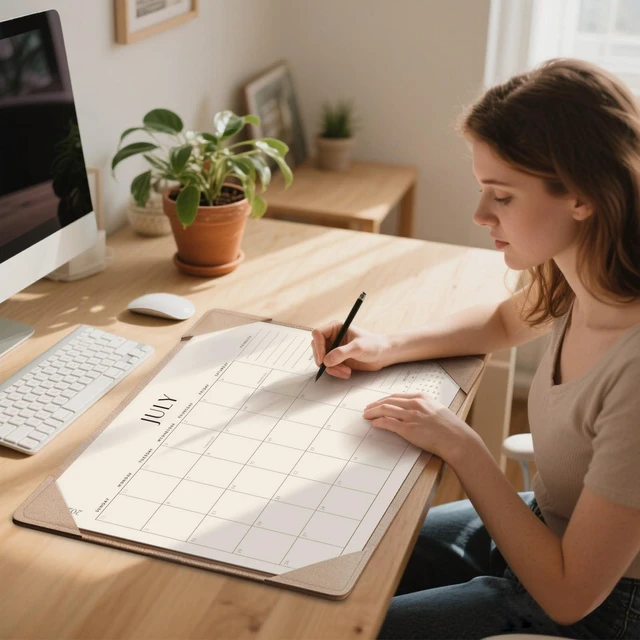 Alt view image 7 of 7 - Desk Calendar 2026-2027 with Protective Mat, Academic Desk Calendar Desk Pad Calendar From July 2026 to December 2027, Large 22x17 inch, Desk Blotter Calendar for Home, Office