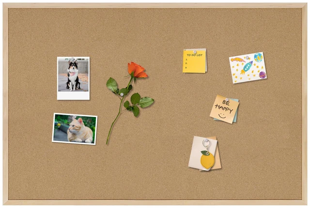 Main image of 36x24 Cork Board for Office with Pin Oak Wood Boards Cork Board Bulletin Board,Message Board or Vision Board Decoration