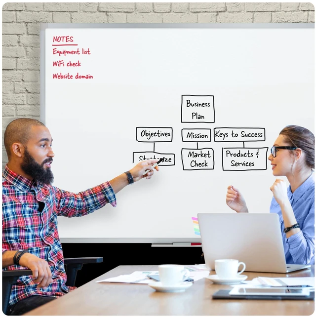 Alt view image 2 of 7 - Dry Erase White Board, 48" x 36" Magnetic Whiteboard for Horizontal or Vertical Mount, White/Silver (SM85357)