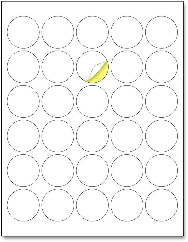 Main image of 1.5 inch Round Labels Printable Circle Stickers - 8.5" x 11", 200 Sheets Laser/Inkjet Printing, comes with Print Templates
