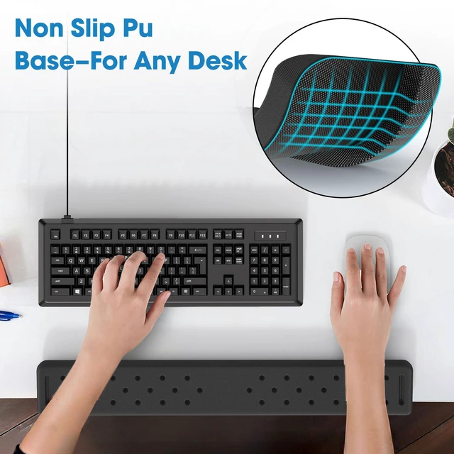 Alt view image 4 of 7 - L-Shaped Desk Long Elbow Pad for Desk, Memory Foam Elbow Support Padding with Non-Slip, Ergonomic Desk Edge Cushion, Wrist Comfort Support for Office Home 1 Pcs (Dimple Black)