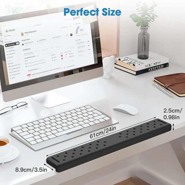 Alt view image 5 of 7 - L-Shaped Desk Long Elbow Pad for Desk, Memory Foam Elbow Support Padding with Non-Slip, Ergonomic Desk Edge Cushion, Wrist Comfort Support for Office Home 1 Pcs (Dimple Black)