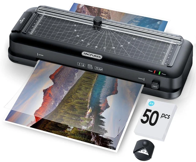 Main image of Teacher Laminator Kit, 5-in-1 Laminator with Built-in Paper Trimmer, Hole Punch & Corner Rounder, 50 Laminating Pouches, Fast 3-Min Warm-Up, Jam-Free for Teacher or Craft