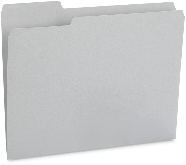 Alt view image 7 of 7 - 100 Gray File Folders, Letter Size, 1/3 Cut Tab, 11pt Durable 11pt Gray Paper, 1/3 Cut Tabs, Holds Letter Documents, Home and Office Color Coded Filing
