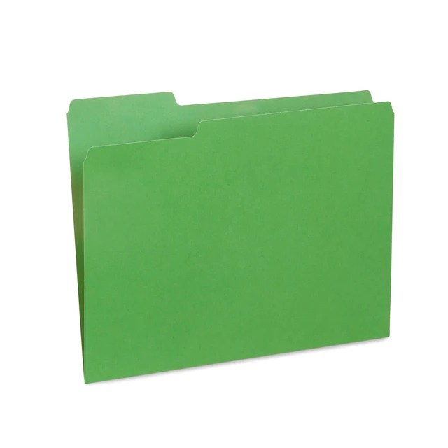 Alt view image 5 of 6 - 100 File Folders, Letter Size, 1/3 Cut Tab, Green Durable 11pt Uncoated Paper, 1/3 Cut Top Tab, Assorted Tab Positions, for Office, School, and Home Filing