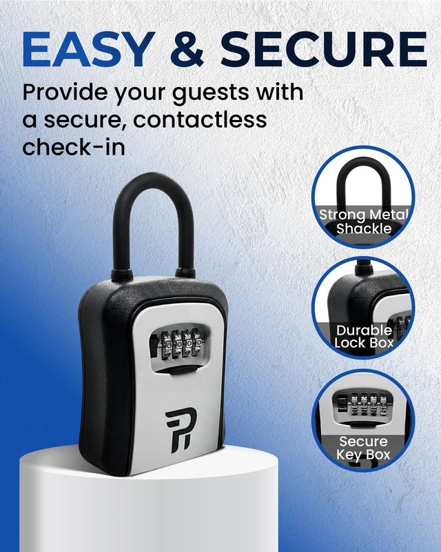 Alt view image 3 of 7 - Key Lock Box for Outside Large Outdoor Lockbox for Keys with Code, 4-Digit Combination Hidden Safe to Hide a Key Outside, Portable Safe Key Storage, 6.7 in, 2 Packs