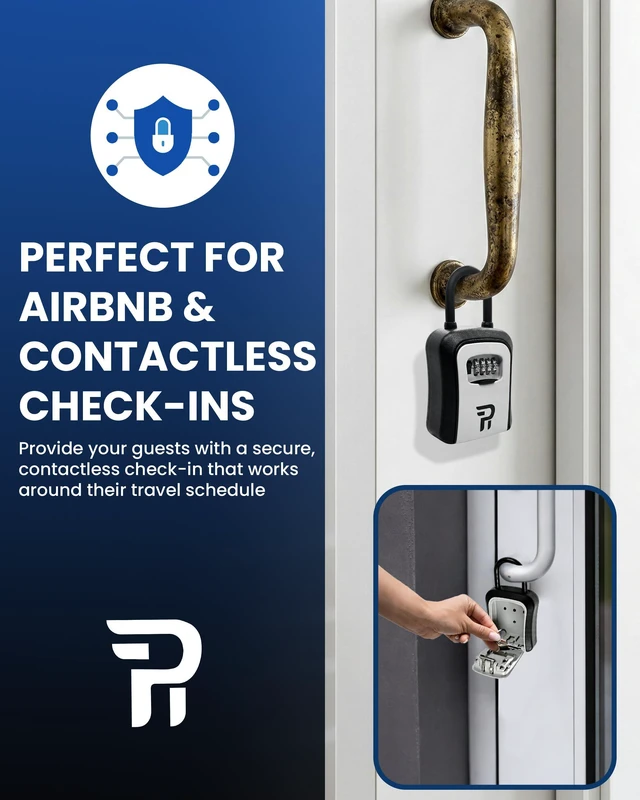 Alt view image 5 of 7 - Key Lock Box for Outside Large Outdoor Lockbox for Keys with Code, 4-Digit Combination Hidden Safe to Hide a Key Outside, Portable Safe Key Storage, 6.7 in, 2 Packs