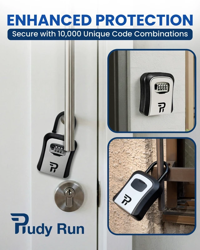 Alt view image 6 of 7 - Key Lock Box for Outside Large Outdoor Lockbox for Keys with Code, 4-Digit Combination Hidden Safe to Hide a Key Outside, Portable Safe Key Storage, 6.7 in, 2 Packs