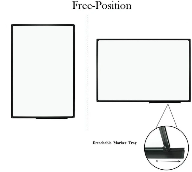 Alt view image 3 of 6 - Magnetic White Board, Dry Erase Board 36 x 24 Inch Black Aluminum Frame Wall Mounted Board for Office Home and School