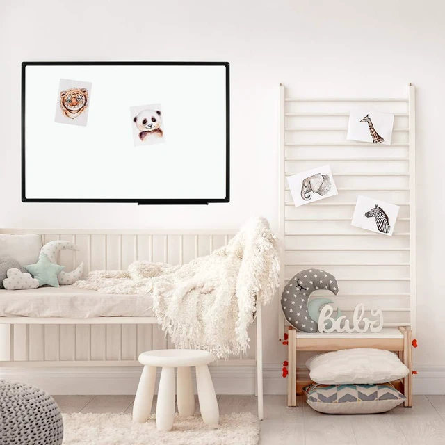 Alt view image 5 of 6 - Magnetic White Board, Dry Erase Board 36 x 24 Inch Black Aluminum Frame Wall Mounted Board for Office Home and School