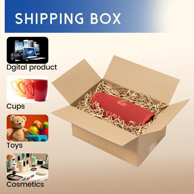 Alt view image 3 of 6 - 10x7x5" Shipping Boxes 50 Pack Corrugated Cardboard Box Brown 3 Layers, Bulk quantity, Packaging for Small Business, Mailer Mailing Packing Supplies
