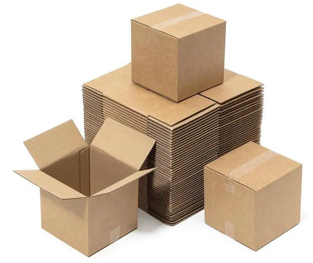 Main image of 4x4x4" Small Shipping Boxes 100 Pack Corrugated Cardboard Box Brown Bulk quantity, Packaging for Small Business, Mailer Packing Supplies