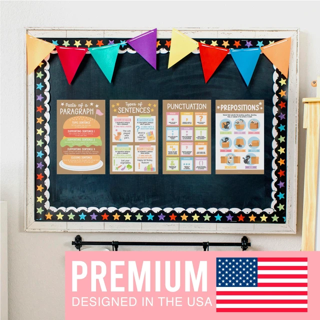 Alt view image 7 of 7 - Parts of Speech Posters for Classroom Must Haves, 12 Grammar Posters Writing Process Language Arts for Homeschool, Elementary & Middle School, ELA 3rd 4th & 5th Grade Kraft Classroom Decor