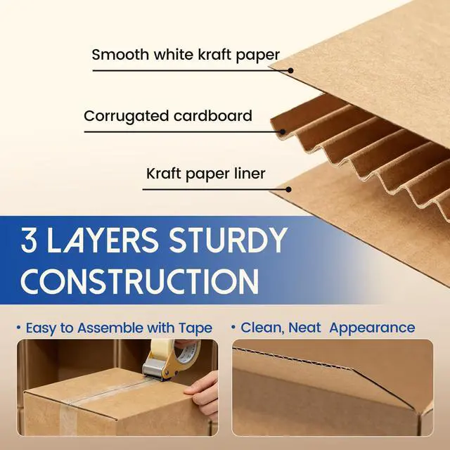 Alt view image 4 of 6 - 4x4x4" Small Shipping Boxes 100 Pack Corrugated Cardboard Box Brown Bulk quantity, Packaging for Small Business, Mailer Packing Supplies
