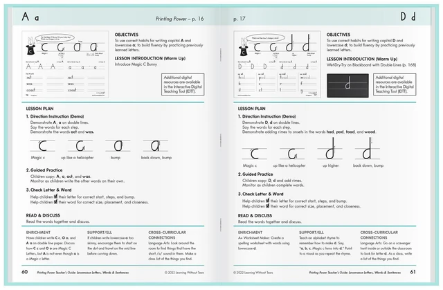 Alt view image 5 of 7 - Printing Power Teacher's Guide, 2nd Grade+ Scripted lessons for Printing Power workbook for Ages 7+, fine motor activities, build school writing readiness