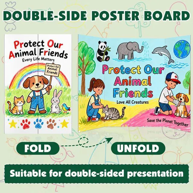 Alt view image 3 of 7 - 10 Pack White Trifold Poster Board, 36in x 48in Corrugated Project Board Presentation Board, Trifold Display Board for School Project, Business Presentation, Science Fairs, Event Display