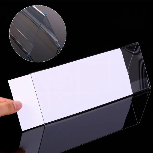 Alt view image 4 of 7 - 24 Pack Clear Name Tent Holders Desk Sign, 8.54'' X 3'', 100 Pcs Clear Plastic Name Plate Holder for Desk, PVC Names Card Holder, Table Sign Frame for Office School Business Conference