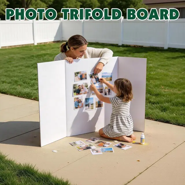 Alt view image 5 of 7 - 10 Pack White Trifold Poster Board, 36in x 48in Corrugated Project Board Presentation Board, Trifold Display Board for School Project, Business Presentation, Science Fairs, Event Display