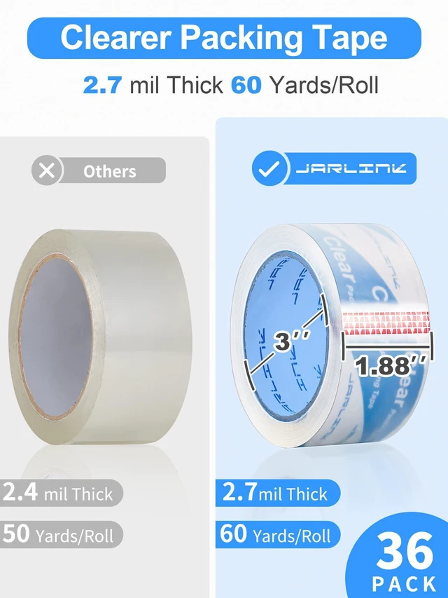Alt view image 3 of 7 - 36 Rolls Ultra Clear Packing Tape